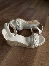 Load image into Gallery viewer, H&amp;M White Braided Strap Wedge Sandals – Size 38