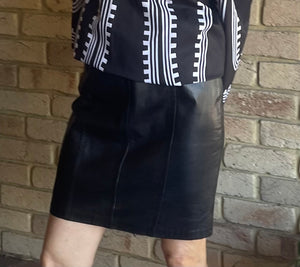 ESCADA Vintage Leather Mini Skirt, Size 36 (S)