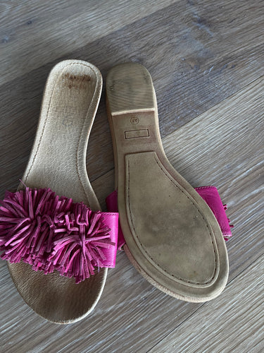 Topshop Pink Tassel Slides – Size 38 (EU)