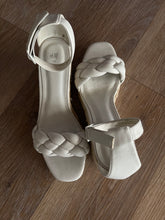 Load image into Gallery viewer, H&amp;M White Braided Strap Wedge Sandals – Size 38