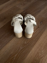 Load image into Gallery viewer, H&amp;M White Braided Strap Wedge Sandals – Size 38