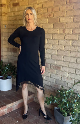 Kensie Knit Dress, Black, Size S