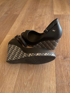 Zaxy Peep Toe Platform Shoes, Black, Size 7 (US)