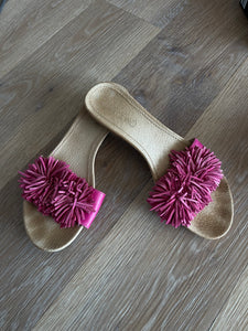 Topshop Pink Tassel Slides – Size 38 (EU)