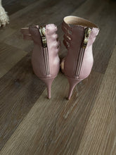 Load image into Gallery viewer, Betts Blush Pink Fabric Multi-Strap Stiletto Heels – Size 8