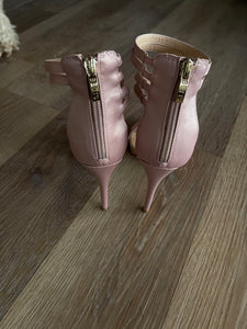 Betts Blush Pink Fabric Multi-Strap Stiletto Heels – Size 8