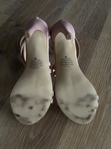 Betts Blush Pink Fabric Multi-Strap Stiletto Heels – Size 8