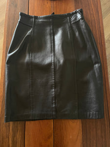 ESCADA Vintage Leather Mini Skirt, Size 36 (S)