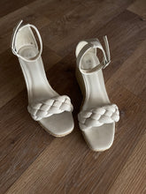 Load image into Gallery viewer, H&amp;M White Braided Strap Wedge Sandals – Size 38