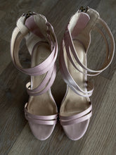 Load image into Gallery viewer, Betts Blush Pink Fabric Multi-Strap Stiletto Heels – Size 8