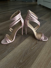 Load image into Gallery viewer, Betts Blush Pink Fabric Multi-Strap Stiletto Heels – Size 8