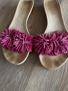 Topshop Pink Tassel Slides – Size 38 (EU)