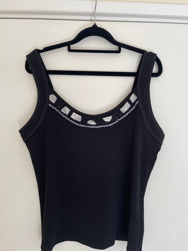 Anthea Crawford Sleeveless Top, Black, Size 16