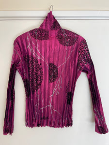 Liz Jordan Single Breasted Shirt Jacket, Fuchsia, Size S
