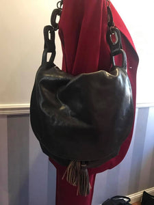 Blue Illusion Green Leather Genevieve Handbag