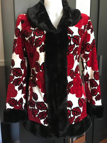 Charlie Brown Floral Velour Jacket, Size 10