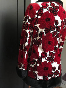 Charlie Brown Floral Velour Jacket, Size 10