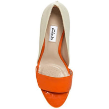 Load image into Gallery viewer, CLARKS Sateen Curtain Wedges, Orange Beige Combo, Size UK 8/AU 10