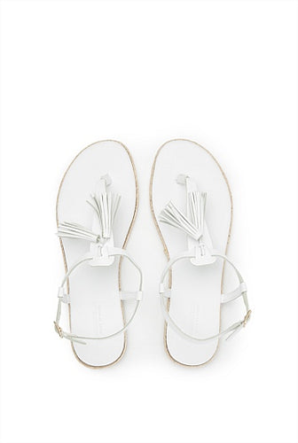 Country Road Lucy Tassel Sandal, White