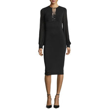 Load image into Gallery viewer, DAVID MEISTER EMBELLISHED INSET DRESS, Black, Size 12