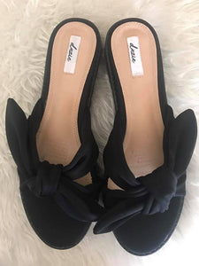 Cute Kansas Sandals with Tie, Black by Dazie, Size 8