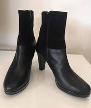 Load image into Gallery viewer, Letizia Leather and Suede Boots, Black, Size 40