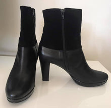 Load image into Gallery viewer, Letizia Leather and Suede Boots, Black, Size 40