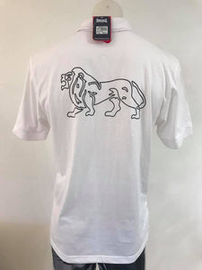 Lonsdale London Classic Jersey White Polo With Lion Design On Back, Size M