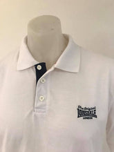 Load image into Gallery viewer, Lonsdale London Classic Jersey White Polo With Lion Design On Back, Size M