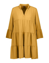 Load image into Gallery viewer, Made in Italy Woven Tiered Shirt Dress, BNWT*, Mustard, Size 16