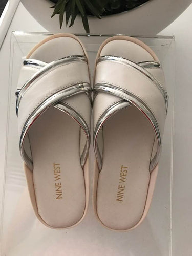 Nine West Indre Crossover Slides Size 5M/36