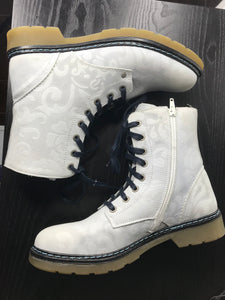 Wild Rhino Brooklyn Combat-Style Boot, Light Blue, Size 41