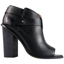 Load image into Gallery viewer, Wittner Ankle Leather Booties Open Toe, Black, Size 39