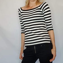 Load image into Gallery viewer, Zara Knit Black and White Stripe Top, Size S