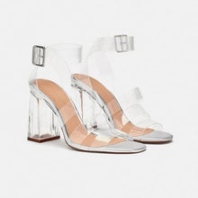 Load image into Gallery viewer, Zara Trafaluc Vinyl High Heels Sandals, Size 41