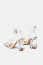 Load image into Gallery viewer, Zara Trafaluc Vinyl High Heels Sandals, Size 41