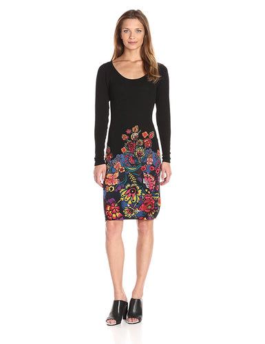 Desigual Martina Floral Print & Sequin Dress, Size S