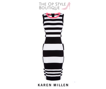 Load image into Gallery viewer, Karen Millen Black Contrast Knit Dress, Size 2