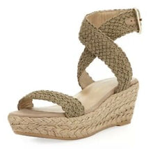 Load image into Gallery viewer, STUART WEITZMAN ALEX-LO ESPADRILLE WEDGE SANDAL