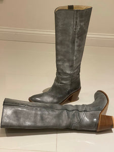 DiCo Copenhagen Janie Escovado Leather Boots, Distressed Grey, Size 36