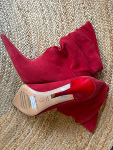 Gianmarco Lorenzi Red Suede Ankle Boots, Brand New, Size 40