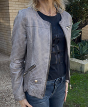 Load image into Gallery viewer, Dolce Vita Vegan Leather Jacket, Taupe, Size 10