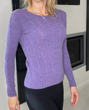 Load image into Gallery viewer, POLO RALPH LAUREN Cable-knit Wool Sweater, Purple, Size XS