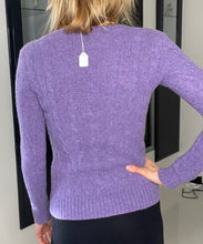 Load image into Gallery viewer, POLO RALPH LAUREN Cable-knit Wool Sweater, Purple, Size XS