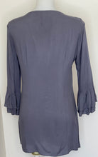 Load image into Gallery viewer, Sunny Leigh Ruffle Top, Grey Blue, Size S