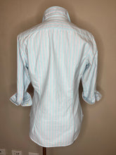 Load image into Gallery viewer, Ralph Lauren Oxford Knit Shirt, Blue/Pink Stripe, Size 12
