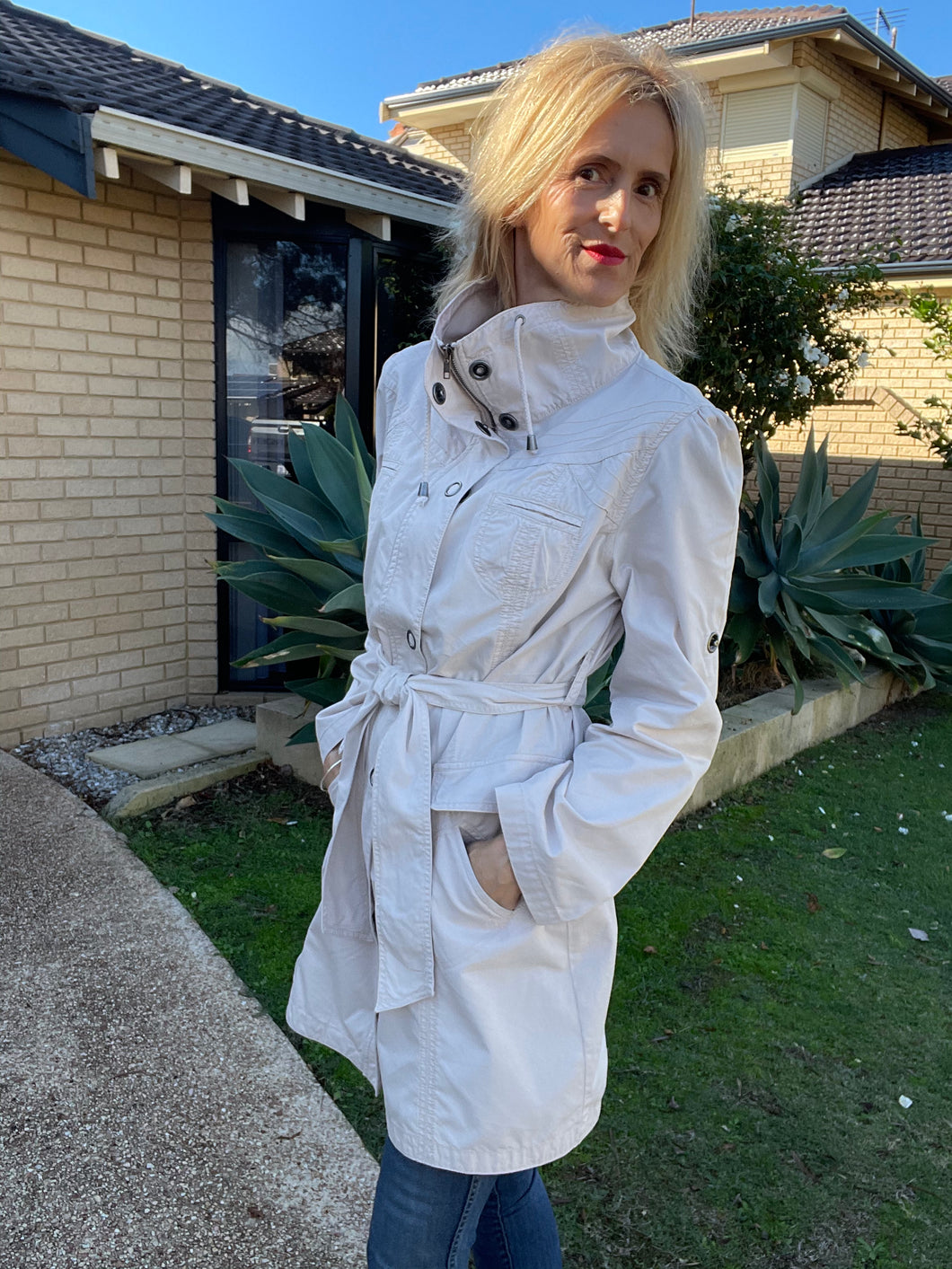 Portmans Trench-Type Utility Jacket, Beige, 14