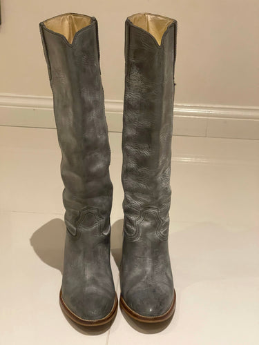 DiCo Copenhagen Janie Escovado Leather Boots, Distressed Grey, Size 36
