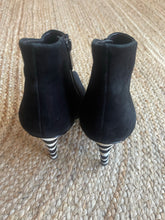Load image into Gallery viewer, Wittner Suede Zebra-Print-Calf-Hair-Heel Bootie, Size 39
