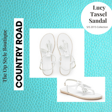 Load image into Gallery viewer, Country Road Lucy Tassel Sandal, White